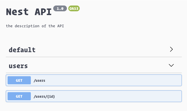 Our swagger docs for Nest API