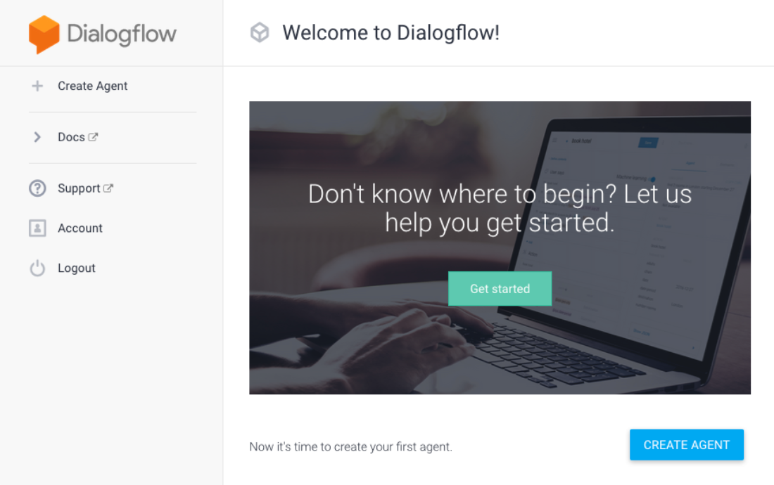 Dialogflow web console.