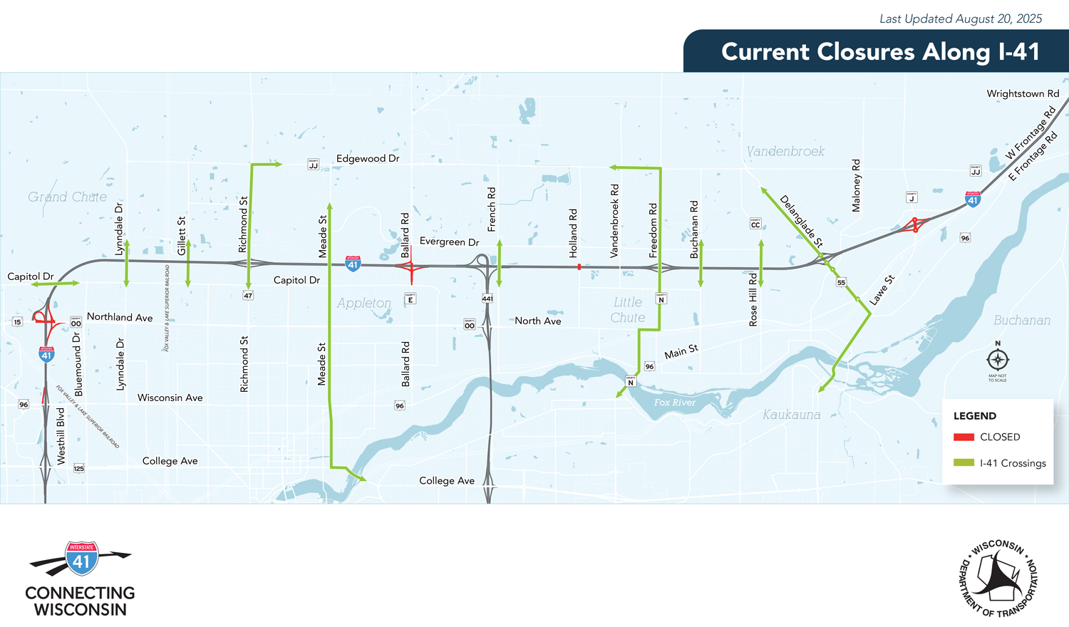 Summer 2025 closures along I-41; click to open PDF!