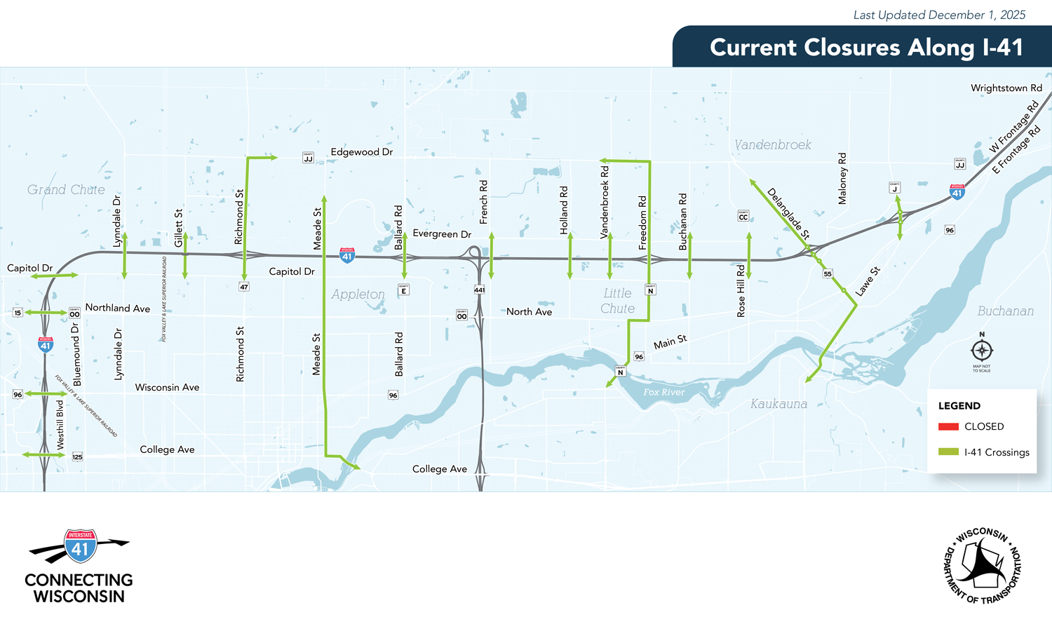 Summer 2025 closures along I-41; click to open PDF!