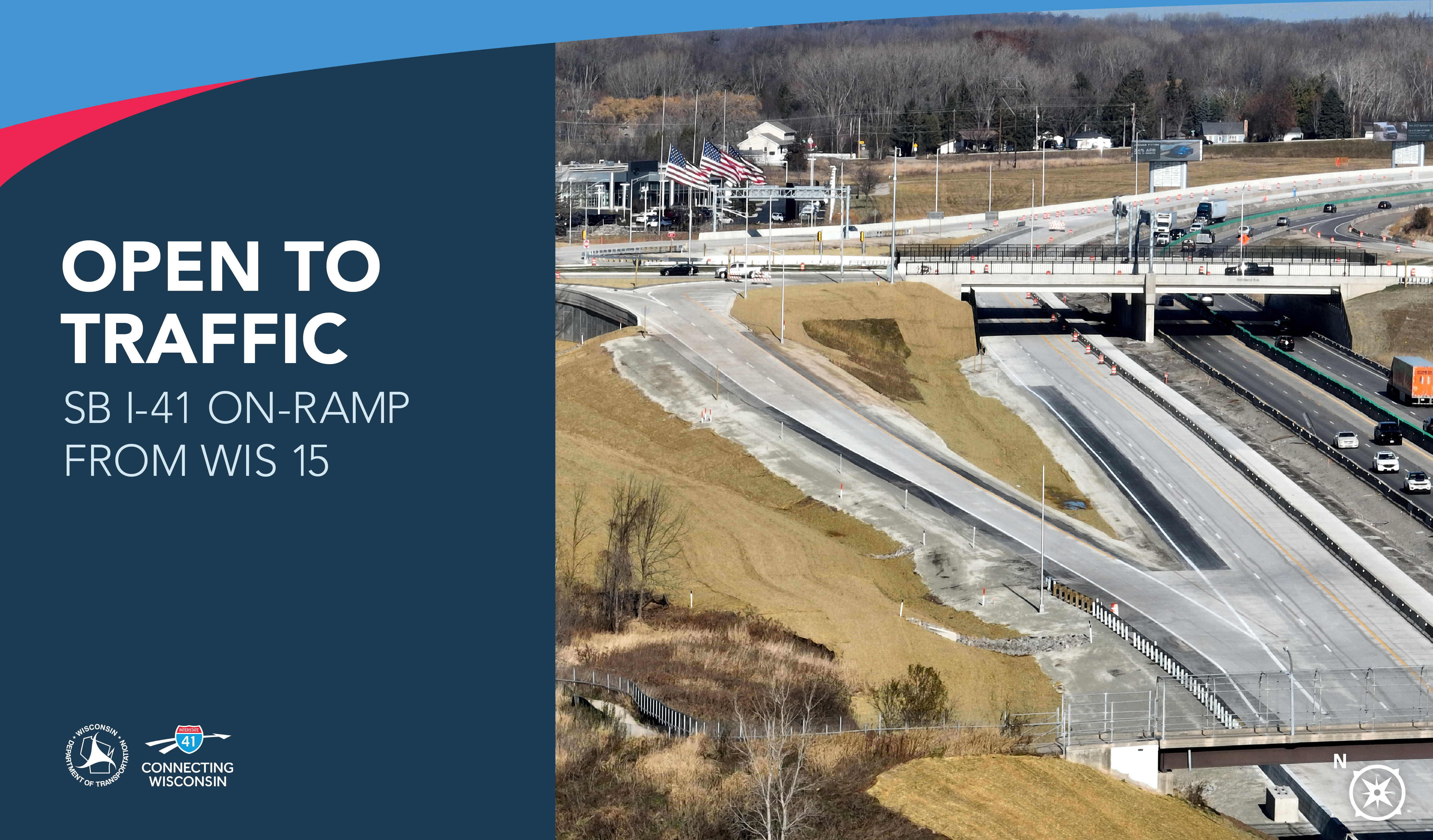 OPEN TO TRAFFIC: SB I-41 On-Ramp from WIS 15