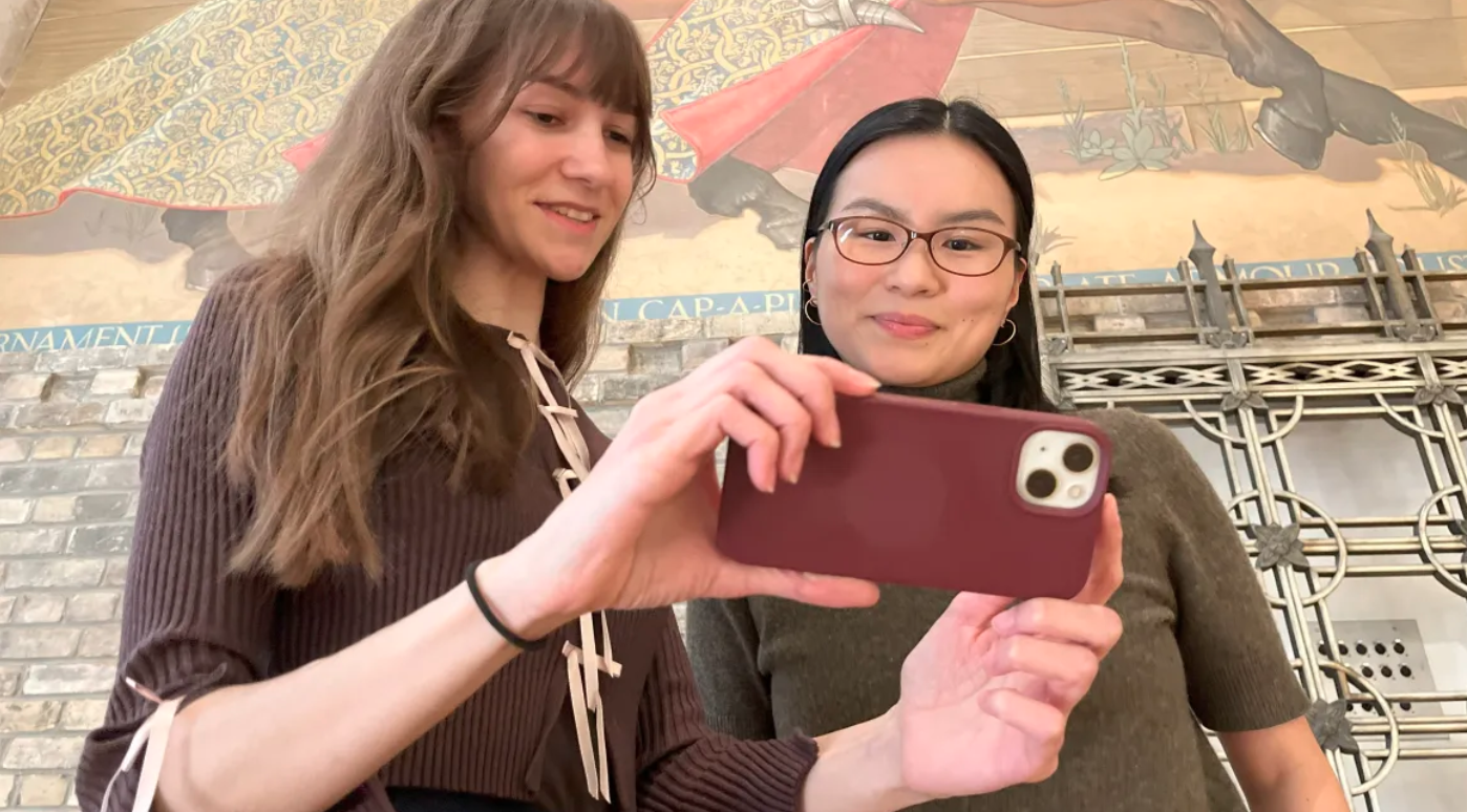 Girls watching on the phone