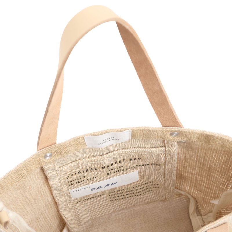 A market bag holding gifts for an event