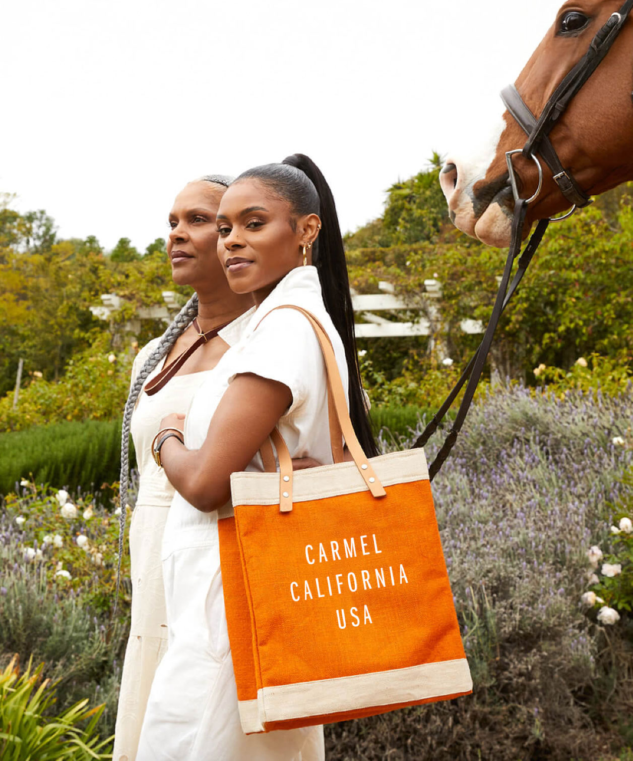 A market bag holding gifts for an event