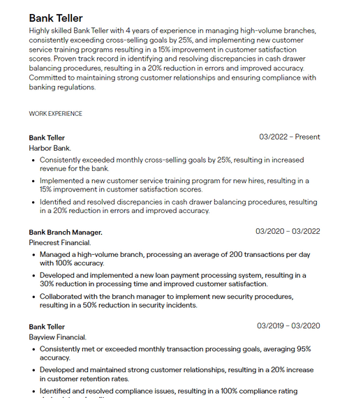 1 Bank Teller Resume Examples - 643585bbb29d15700abec482 Bank%20Teller Resume Sample P 500 