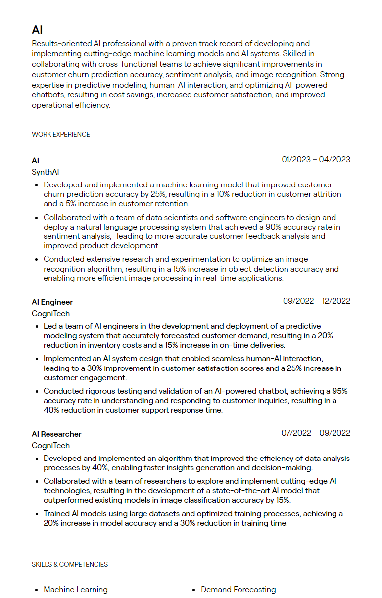 1 500 CV Examples To Accelerate Your 2025 Job Search