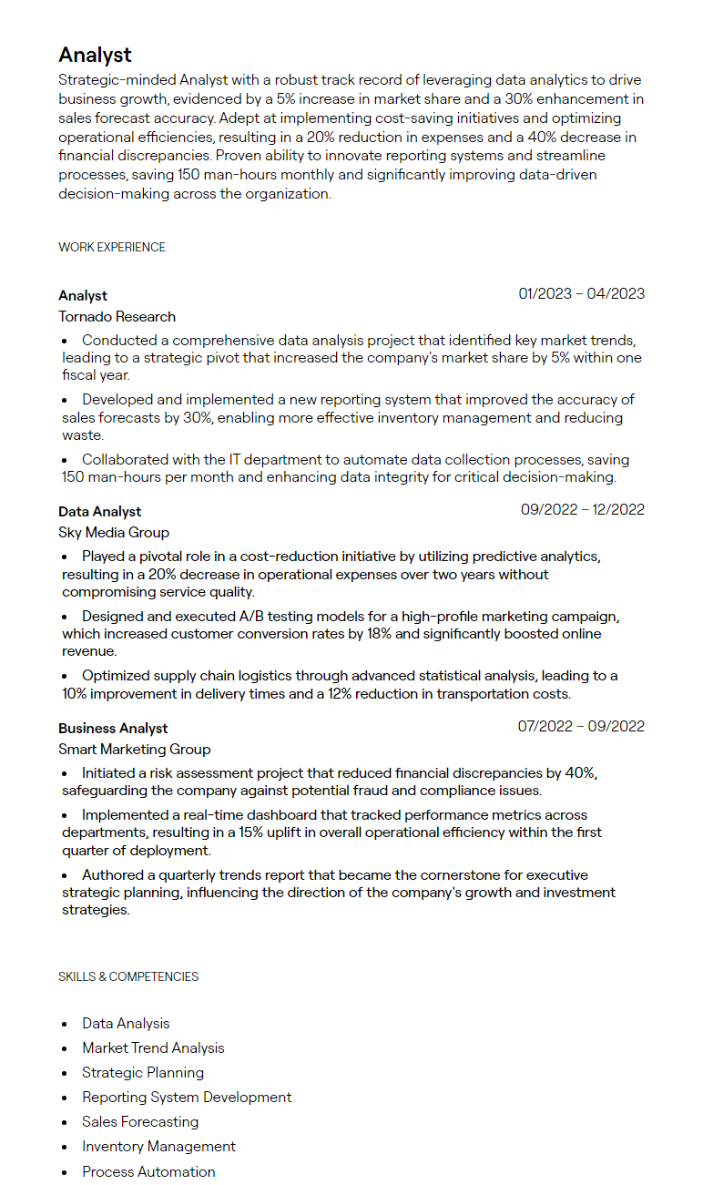 1 500 CV Examples To Accelerate Your 2025 Job Search 1 500 CV Examples To Accelerate Your 2025 Job Search