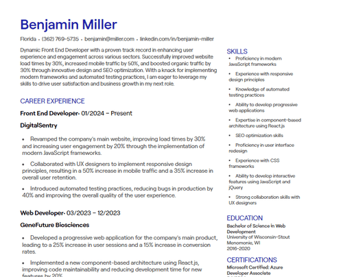 13 Full Stack Developer CV Examples [with Free Templates]