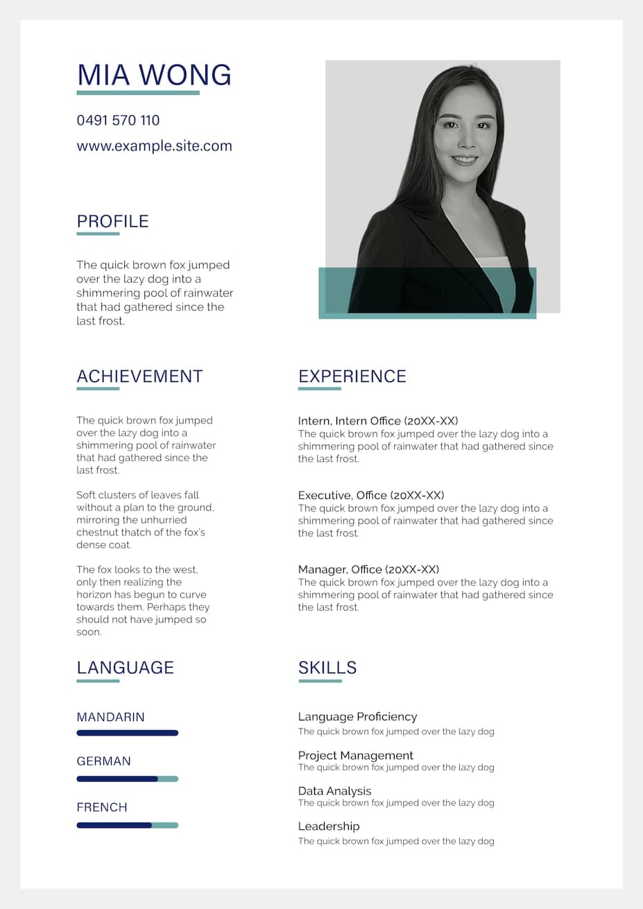 An Adobe InDesign resume