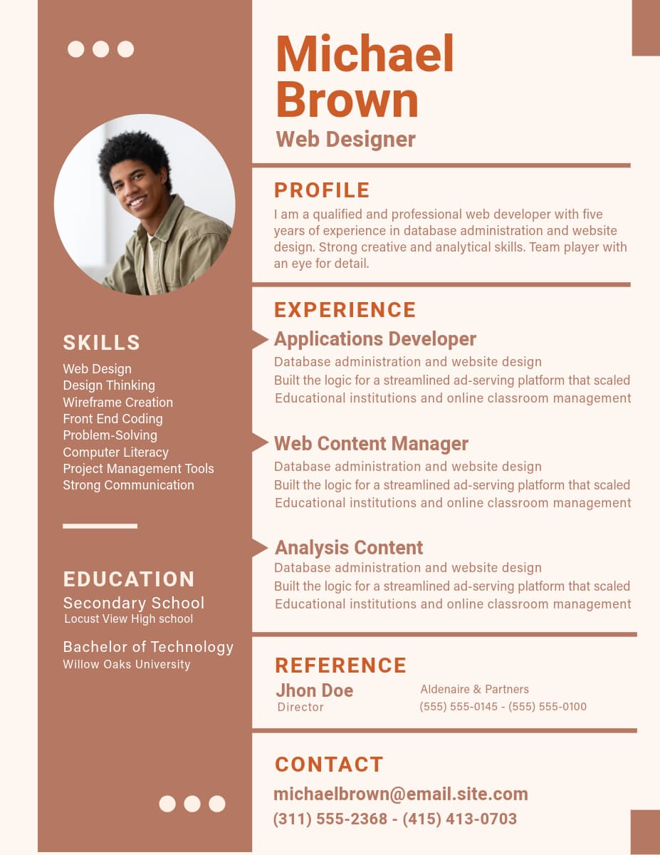 An example of an InDesign resume template