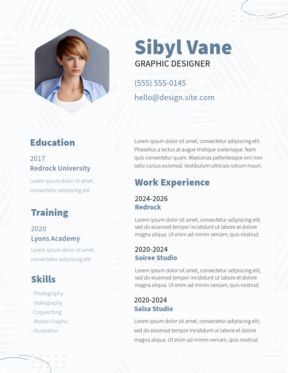 An InDesign resume template example