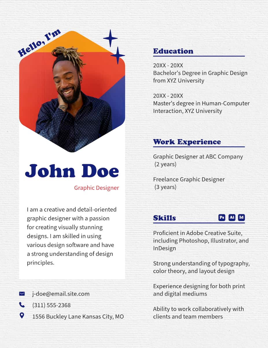 One of the free InDesign resume templates