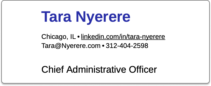 How to write a resume step-by-step, step 1 contact information and target title image