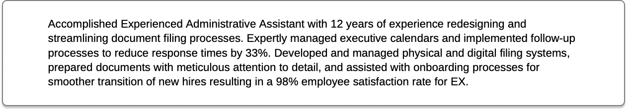 How to write a resume step-by-step, step 2 summary image