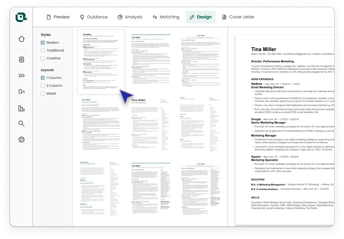 Pick a resume template