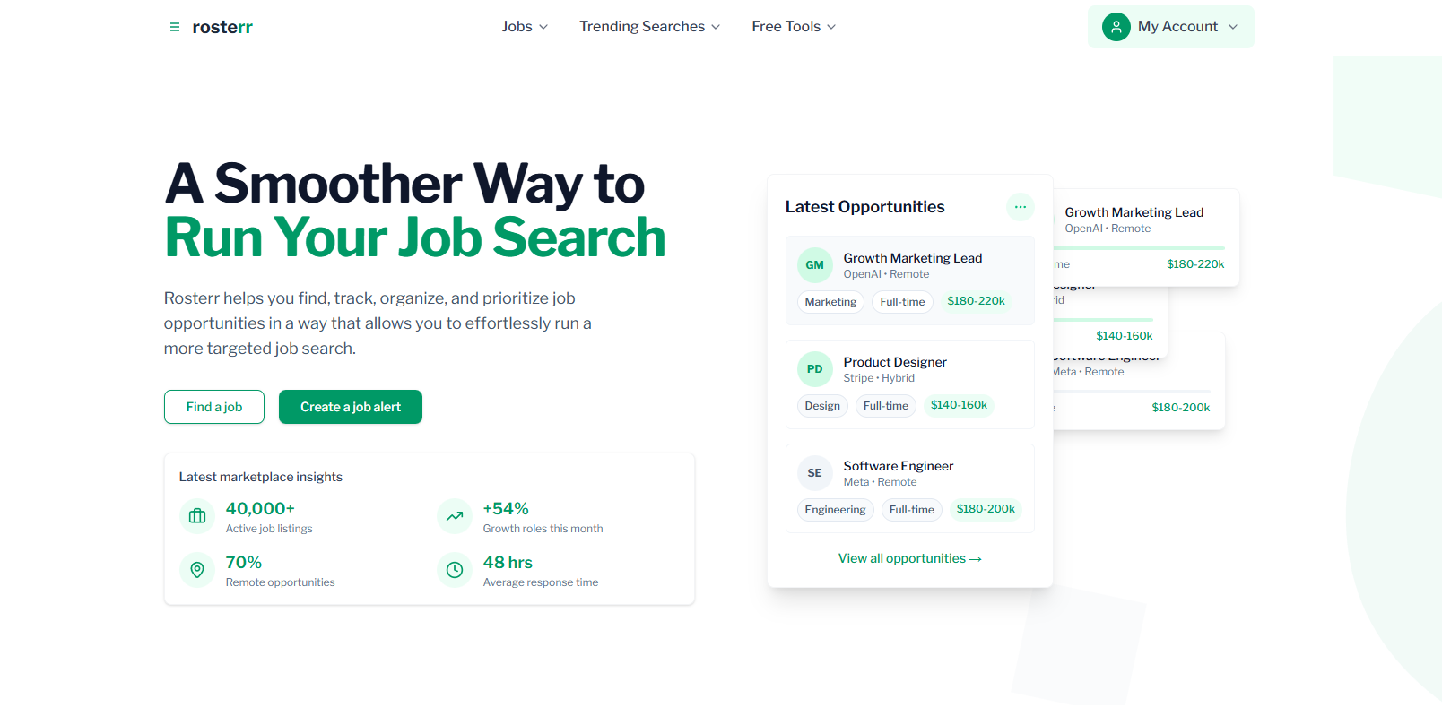 Rosterr job search management app