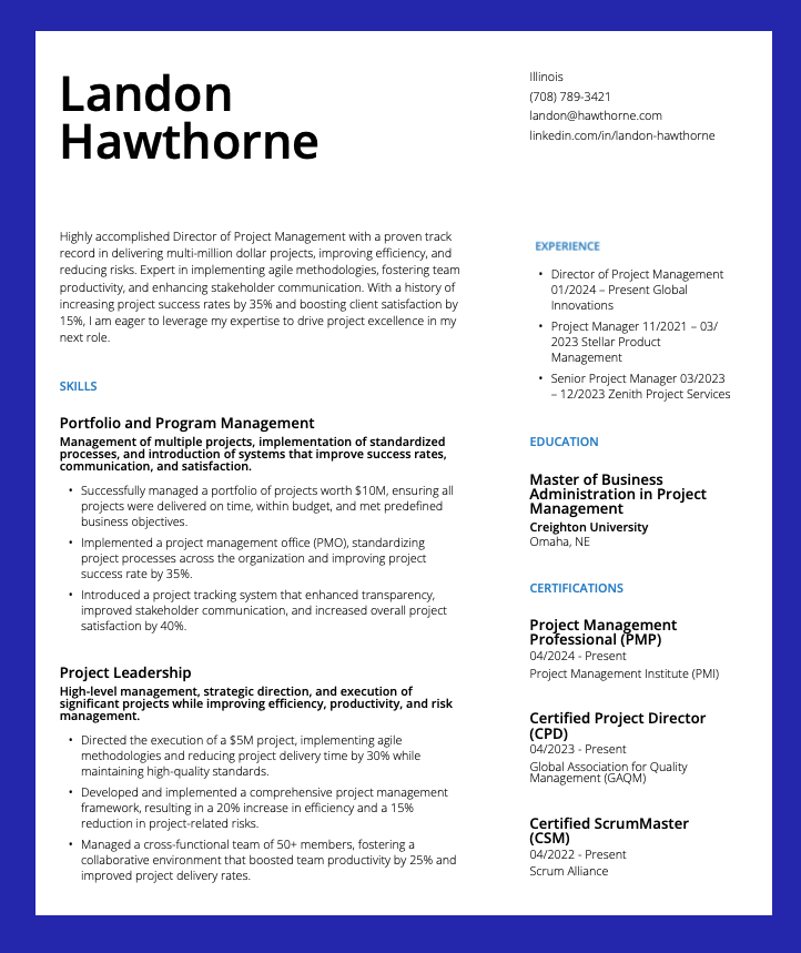 Skills based resume example