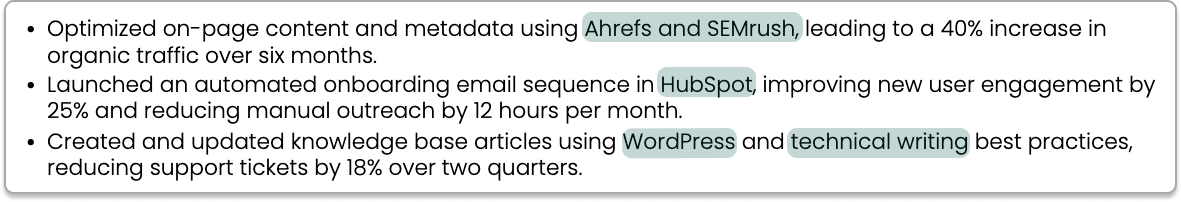 Technical skills in resume work experience example