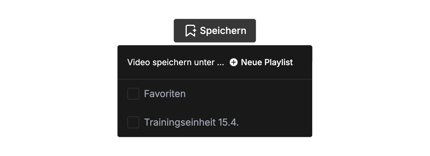 Buttons zum Speichern als Favorit und zum Hinzufügen zu einer Playlist