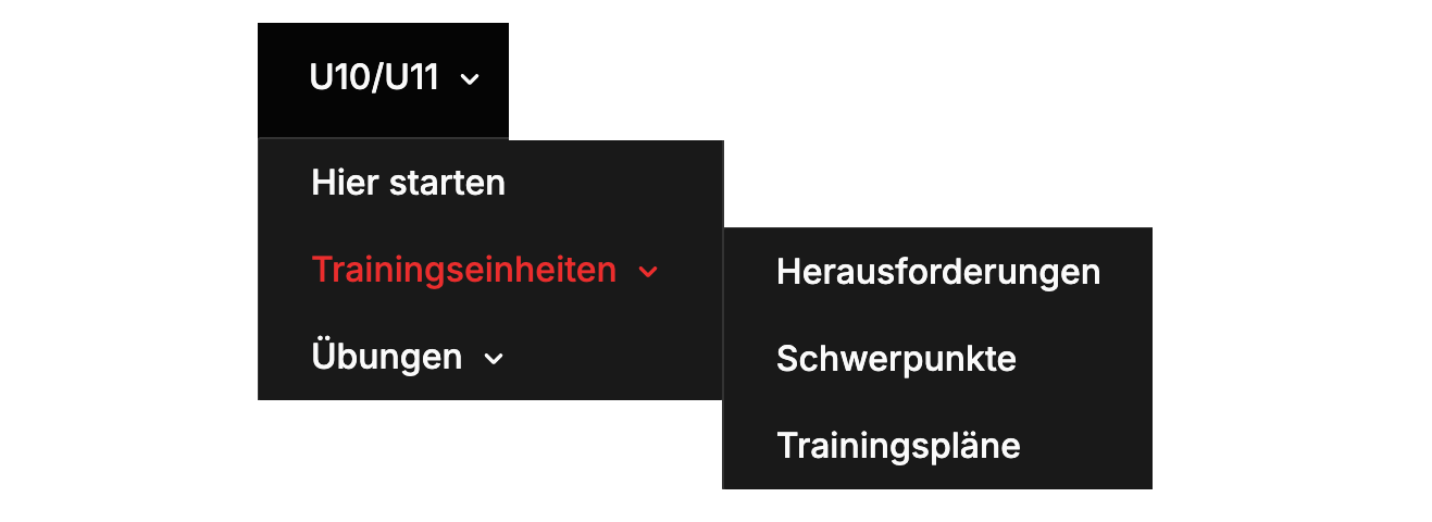 Menüpfad zu den Trainingseinheiten und Trainingsplänen