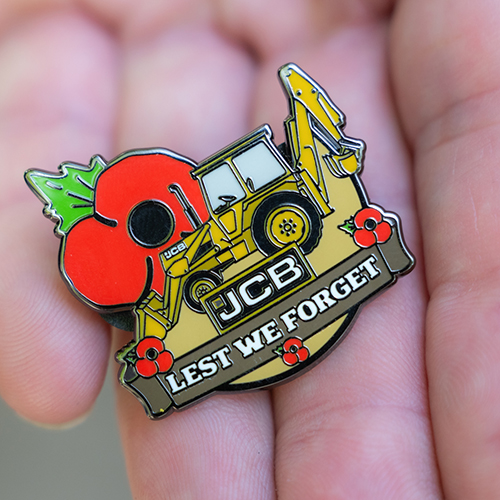 BESPOKE JCB DIGGER BADGE TO RAISE FUNDS FOR POPPY APPEAL