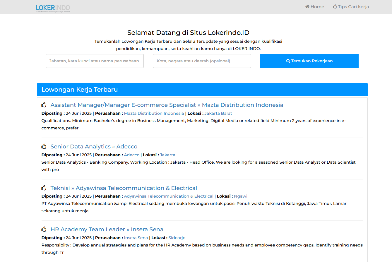 Job Posting Indonesia - LokerIndo