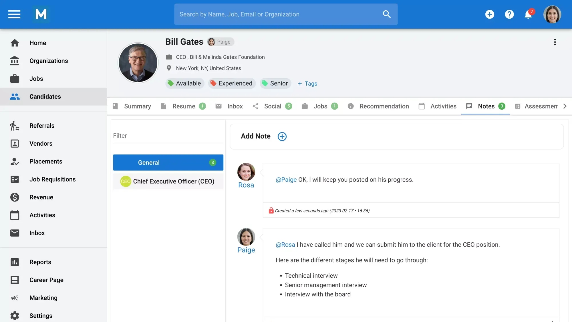 Manatal’s Collaboration Tools