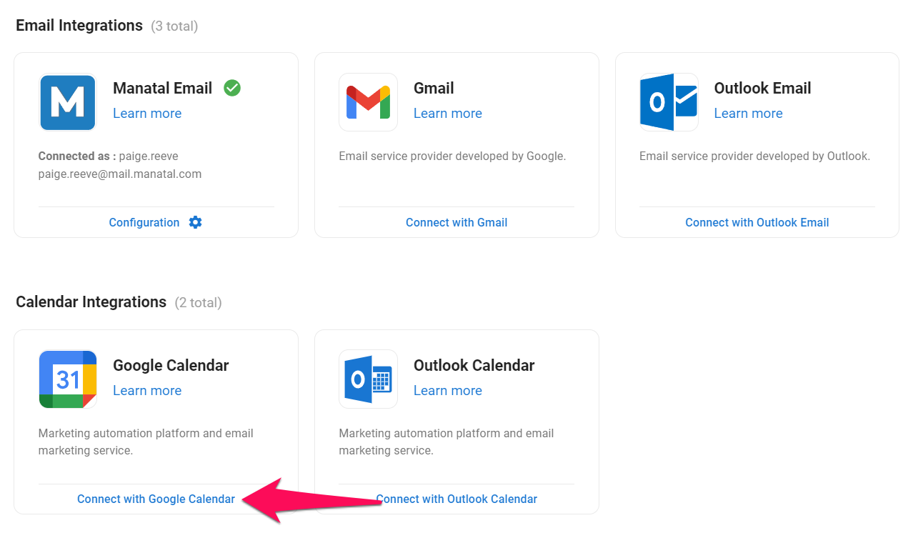 Manatal's Scheduling features