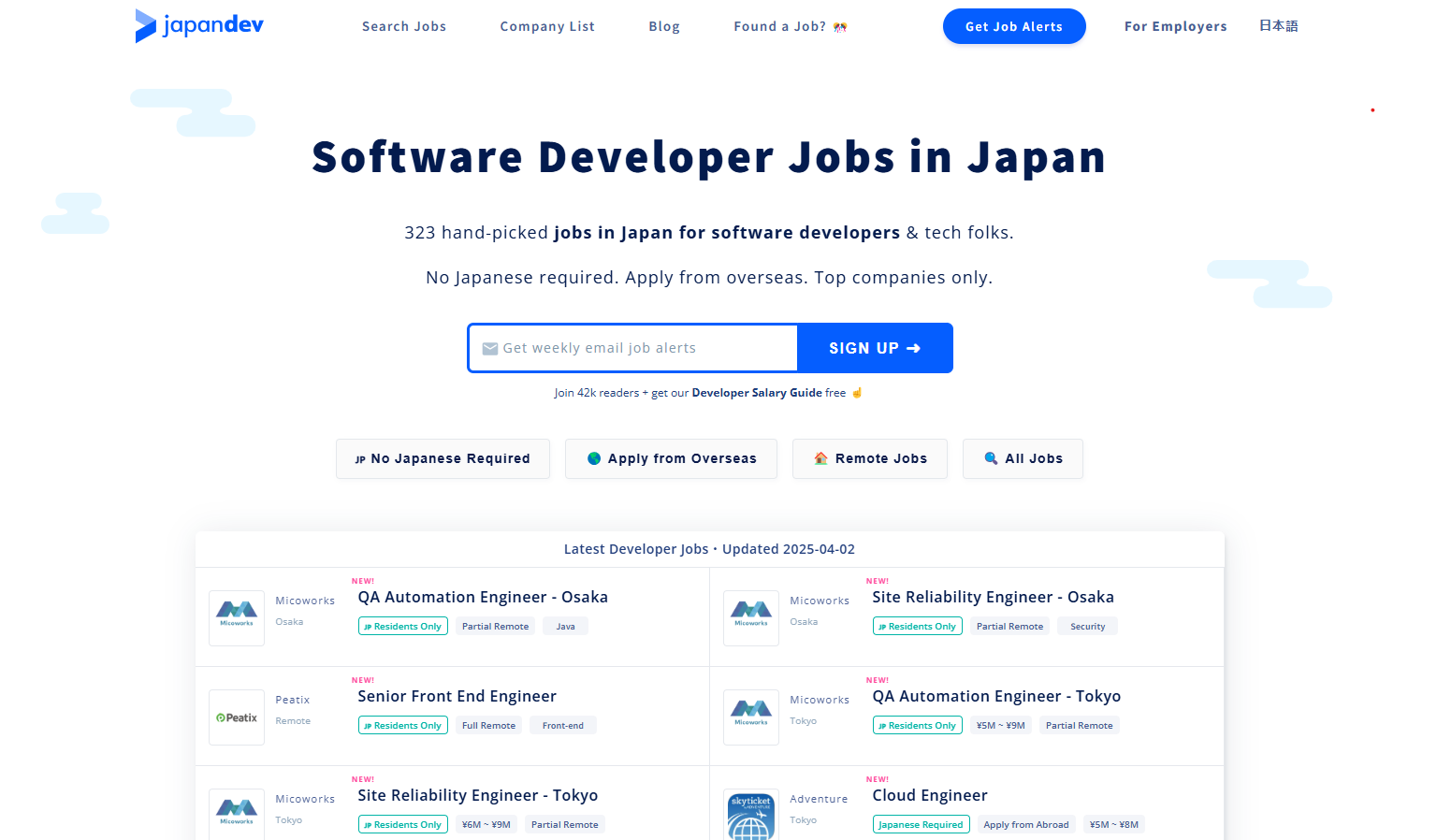 Job Posting Sites in Japan - Japan Dev