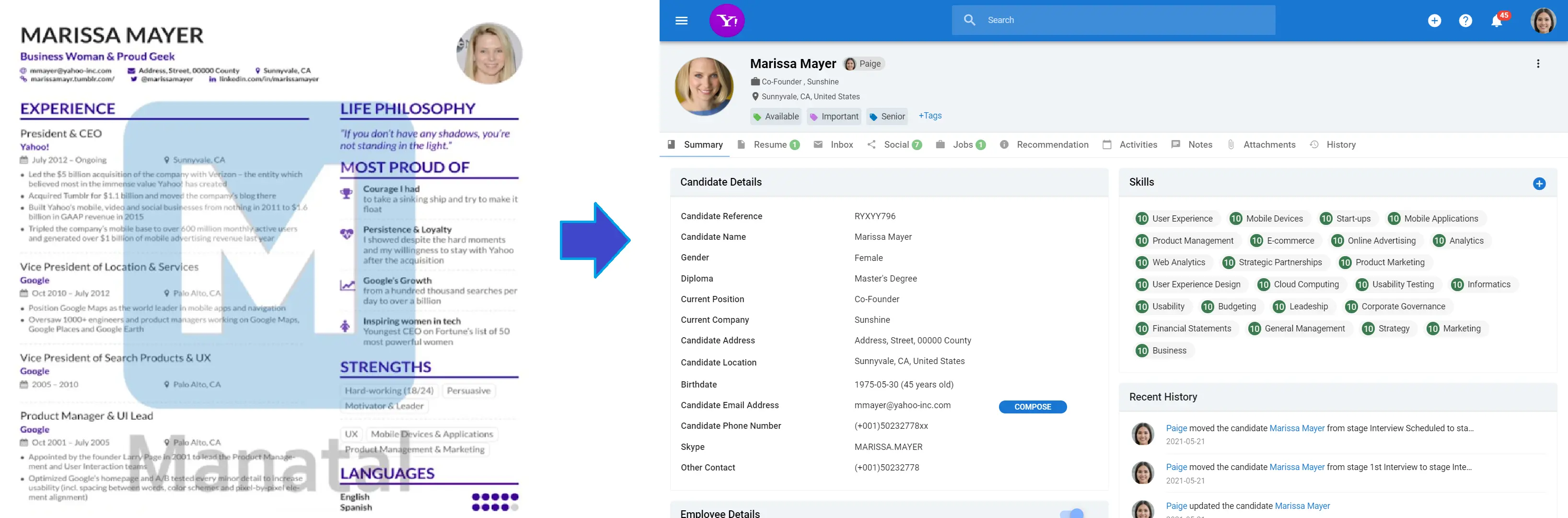 Manatal AI Resume Parsing