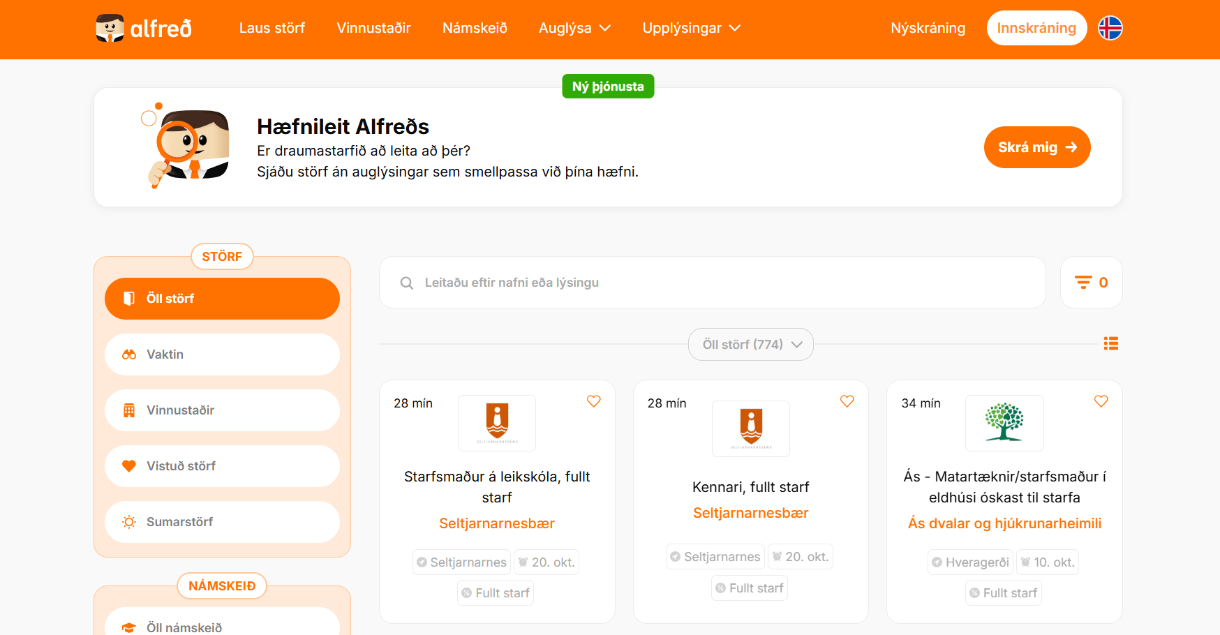 Alfred.is - Sitios de empleo en Islandia