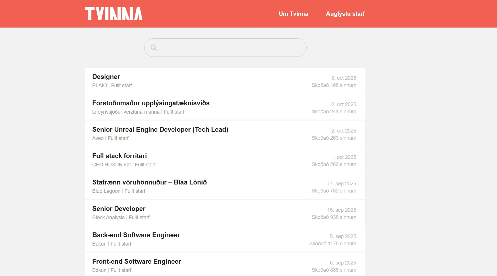 Tvinna - Iceland Job Sites