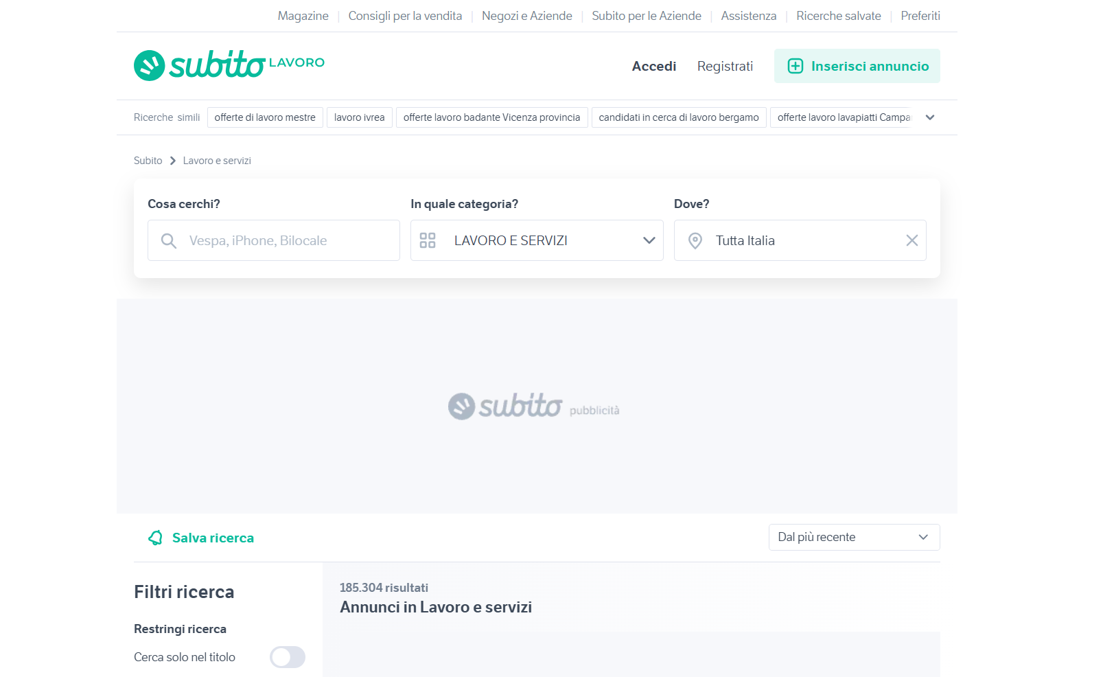 Subito Lavoro - Jobsites in Italy