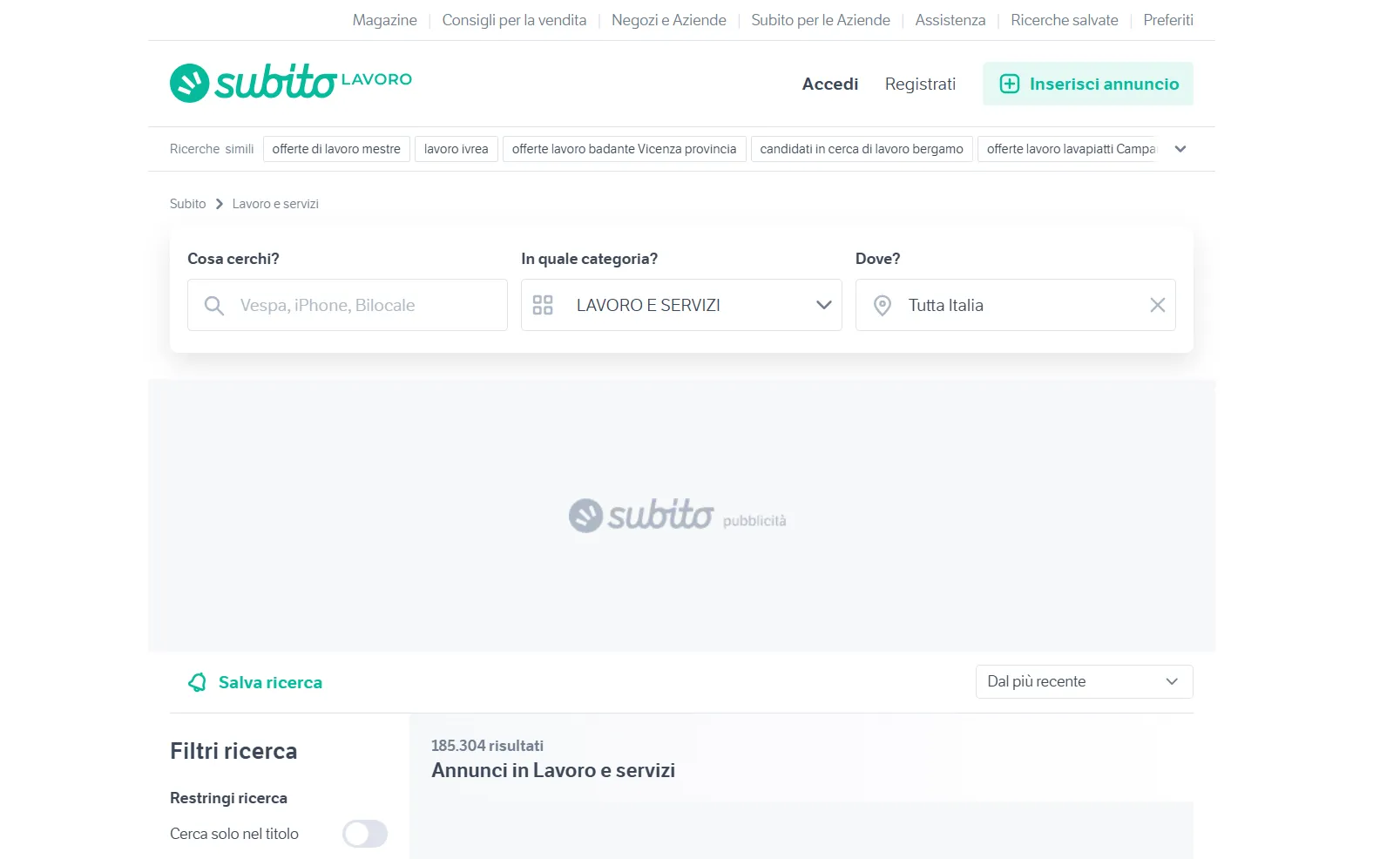 Subito Lavoro - Jobsites in Italy