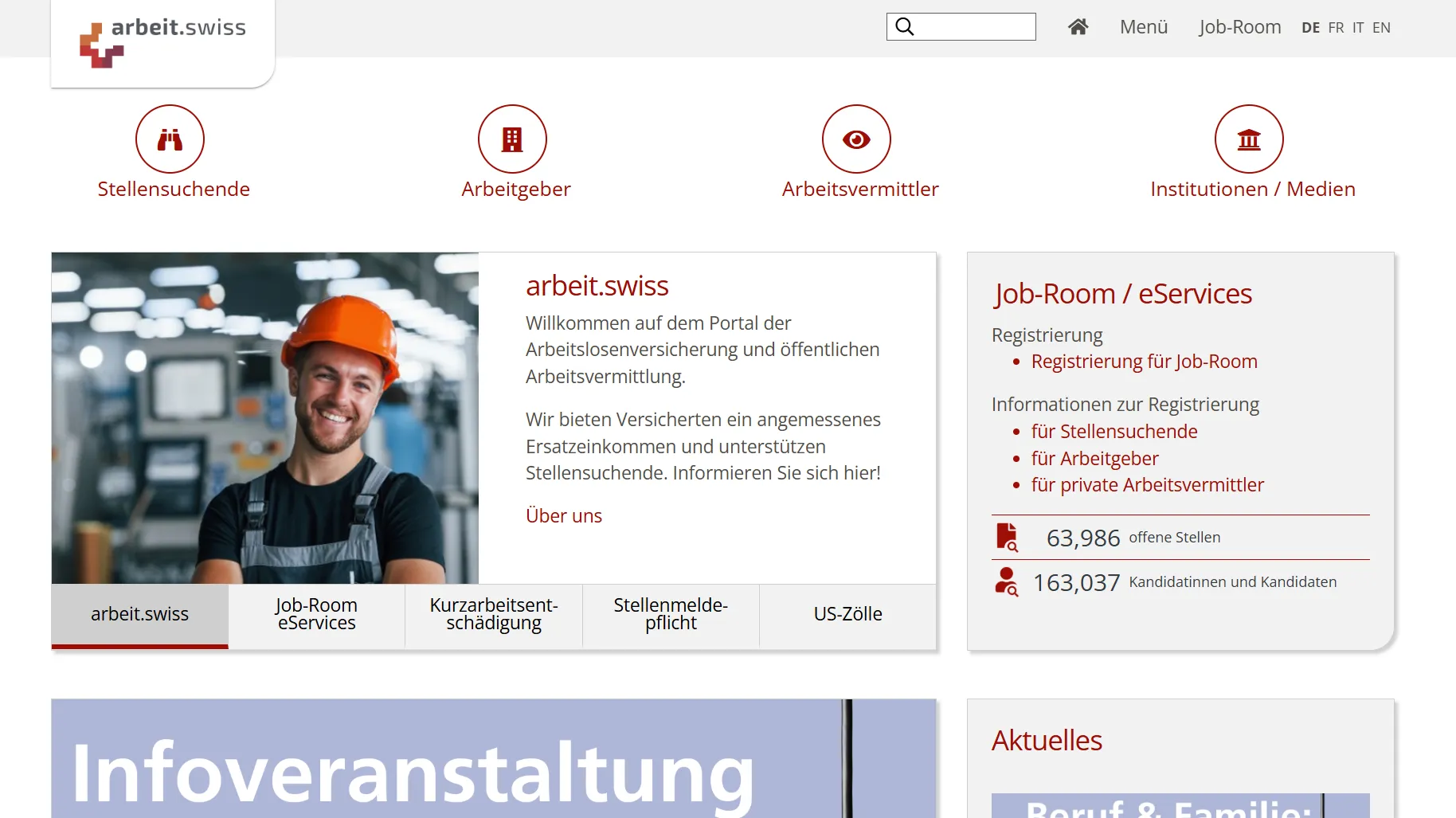 Job Sites in Switzerland- Arbeit.swiss