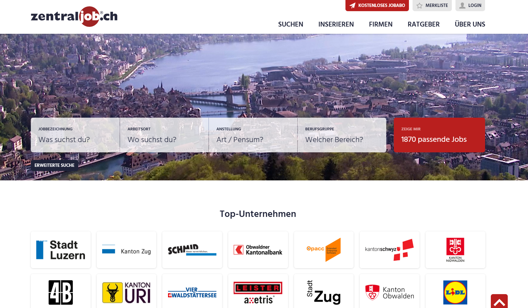 Sites d'emploi en Suisse-Zentraljob.ch