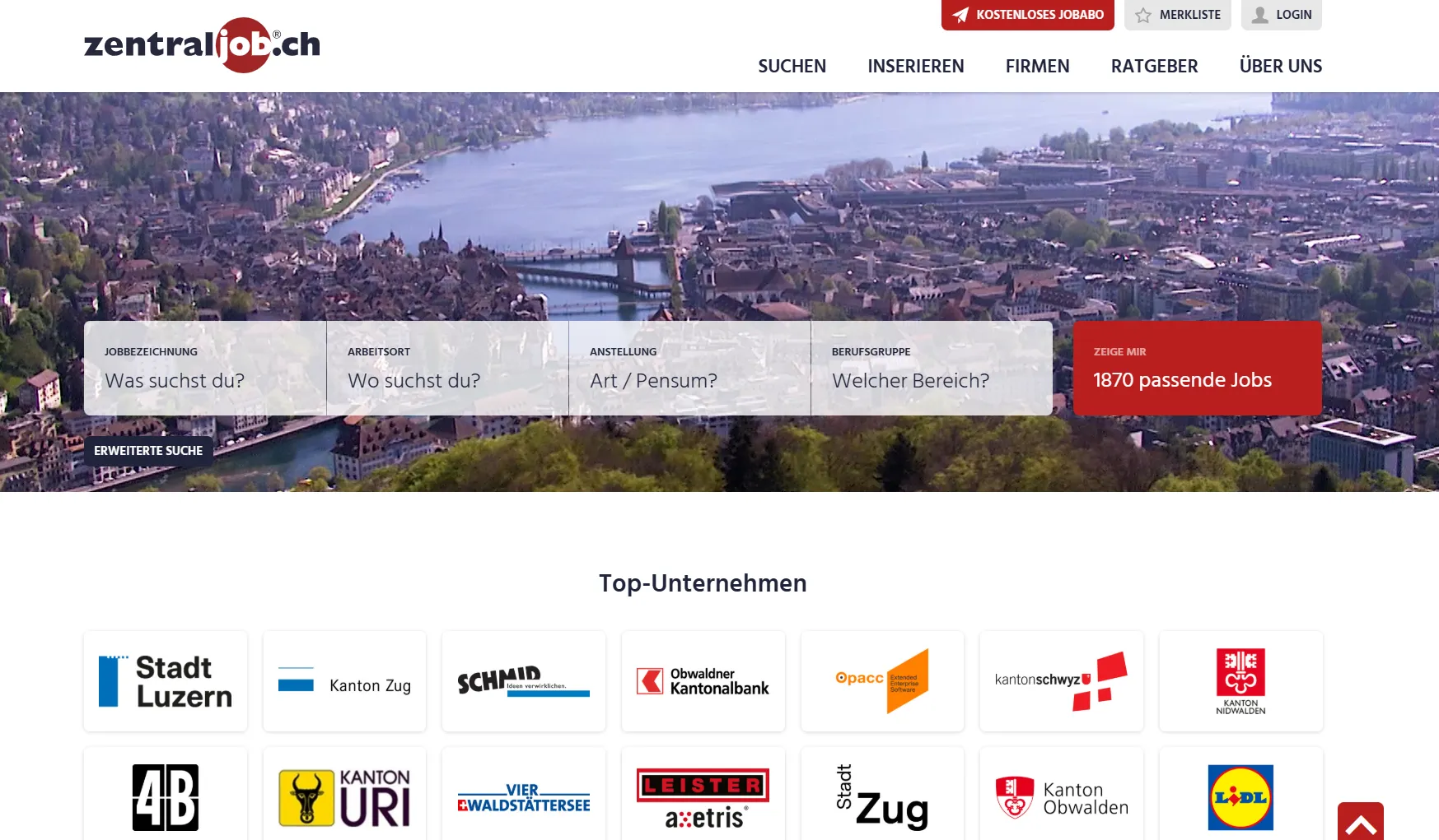 Job Sites in Switzerland-Zentraljob.ch