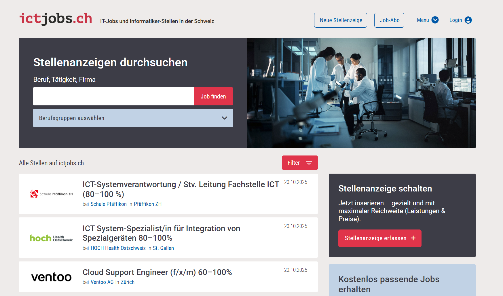 Sites d'emploi en Suisse-Ictjobs.ch