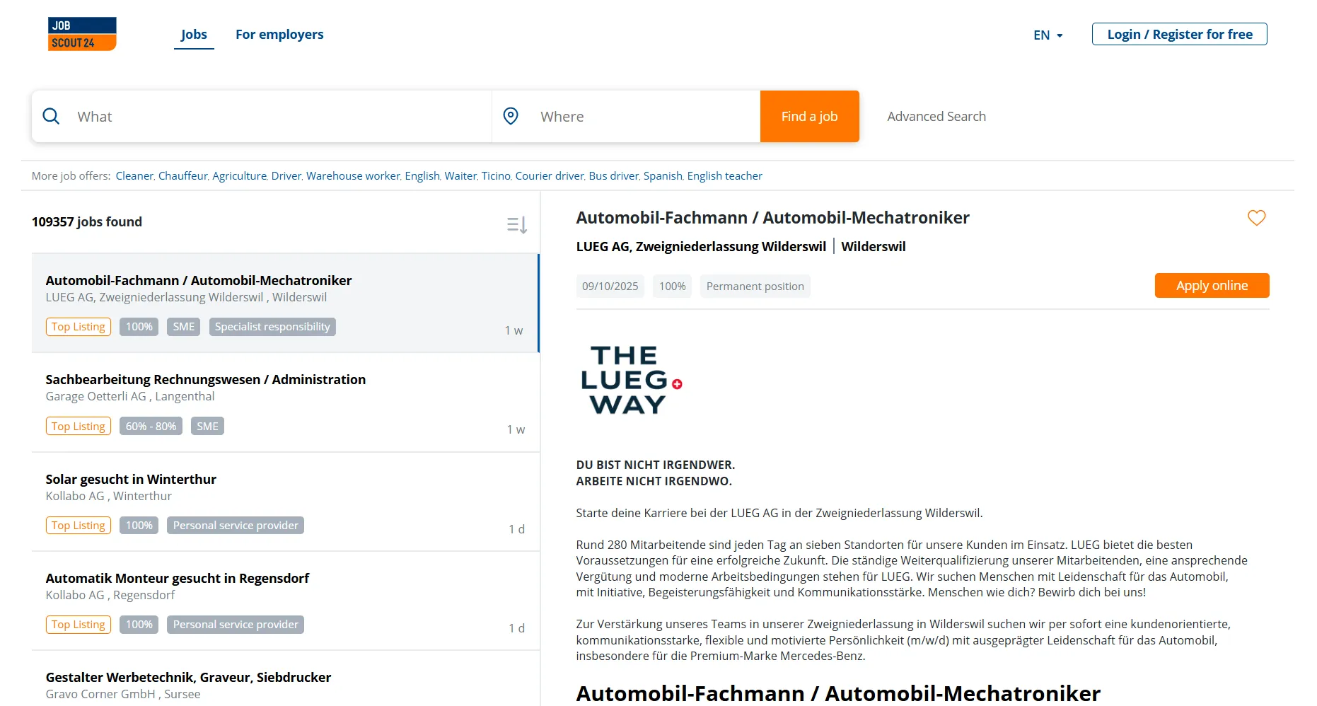Job Sites in Switzerland-JobScout24.ch