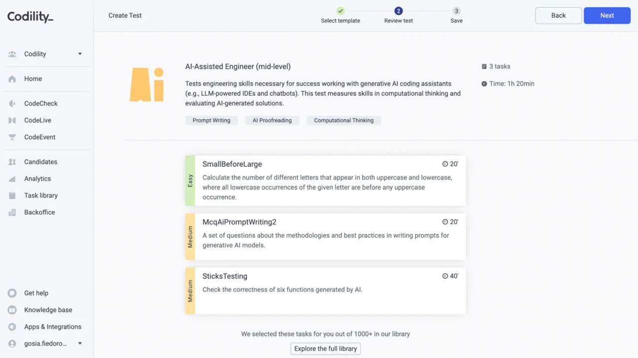                                                                 Kompetenzbewertungen durch Codility