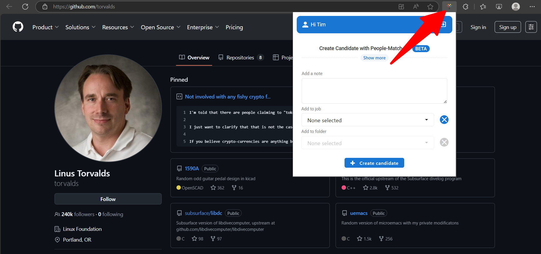 Tech Recruitment Strategy: Ai Chrome extension GitHub