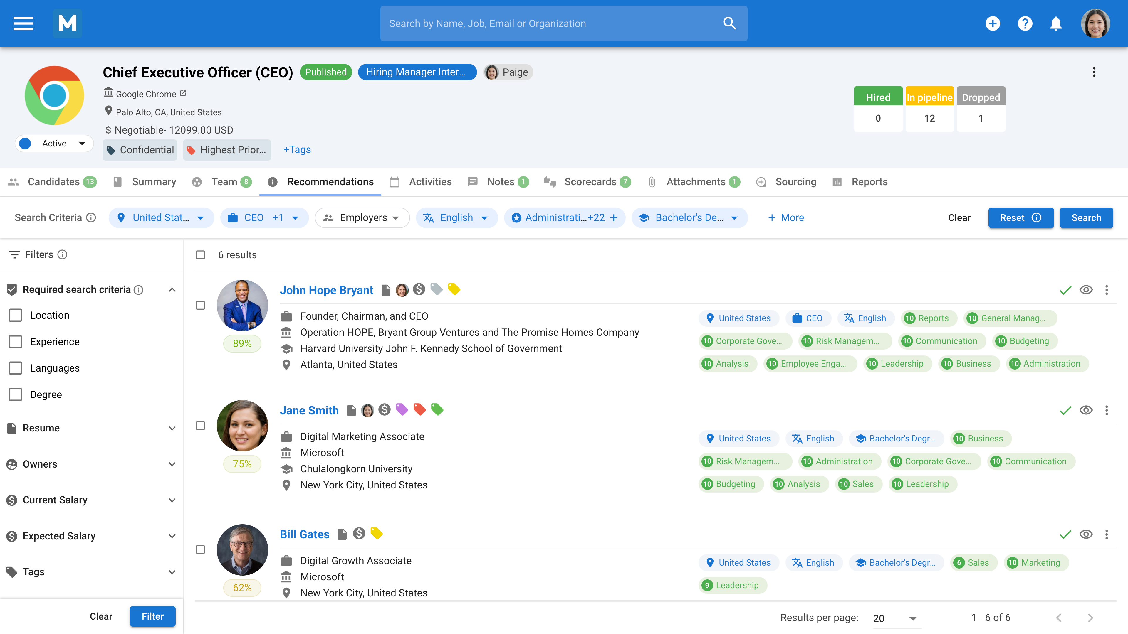 Recommandations de candidats générées par l'IA au sein des systèmes de gestion des candidatures (ATS) pour les agences de recrutement