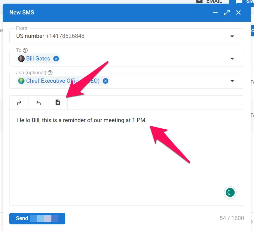 Easily send SMS to candidates from Manatal’s ATS.