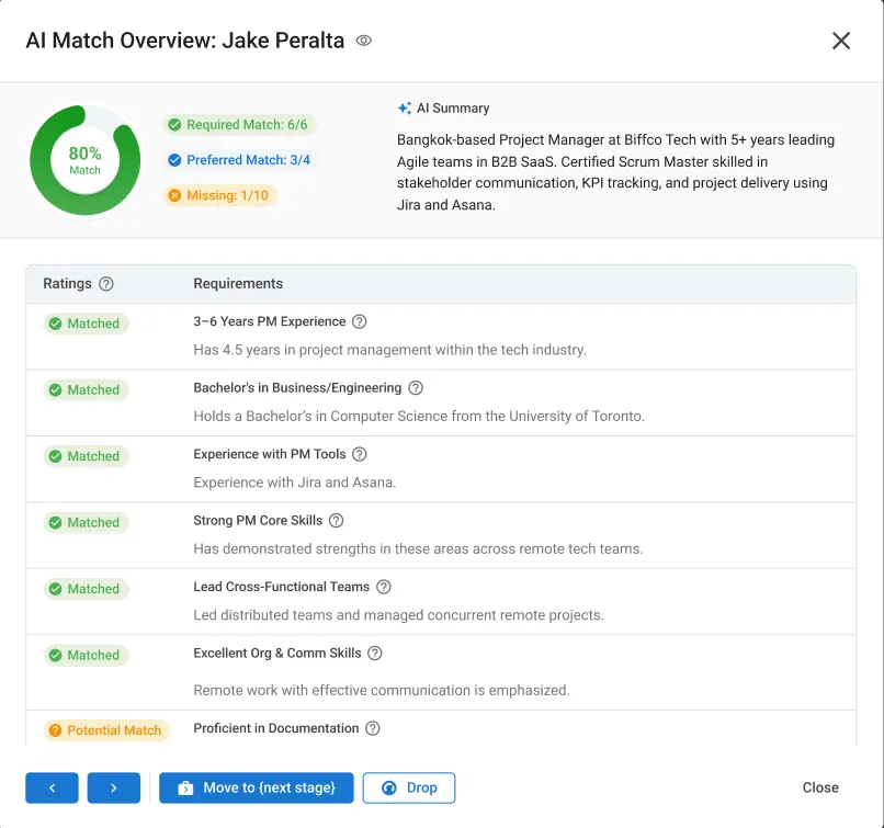 how to improve the hiring process - AI Match Overview