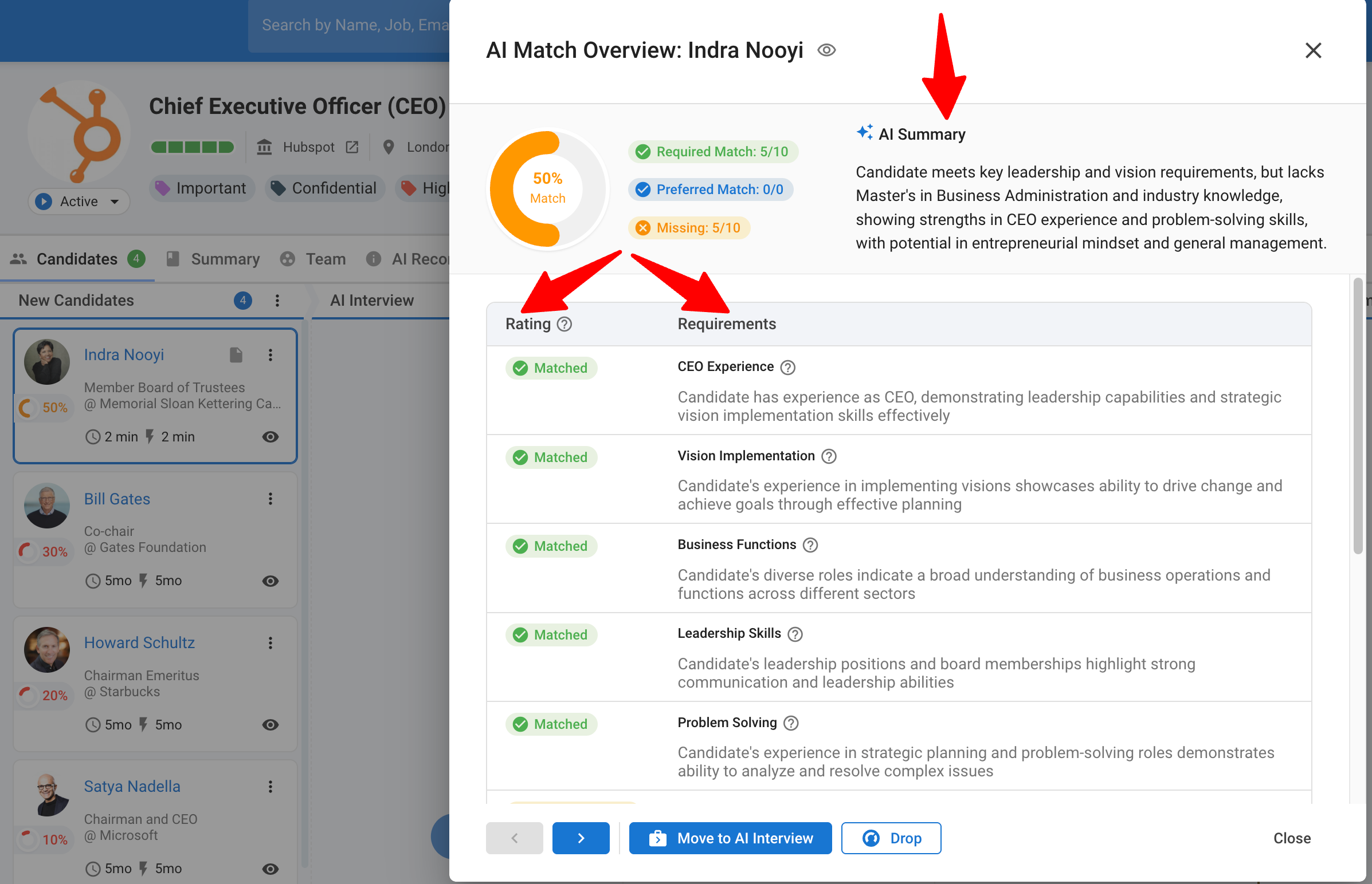Manatal AI screening tool optimizes recruitment benchmarks by filtering candidates to reduce time-to-hire.