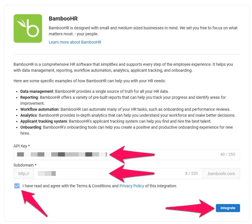 Manatal integration with BambooHR. 