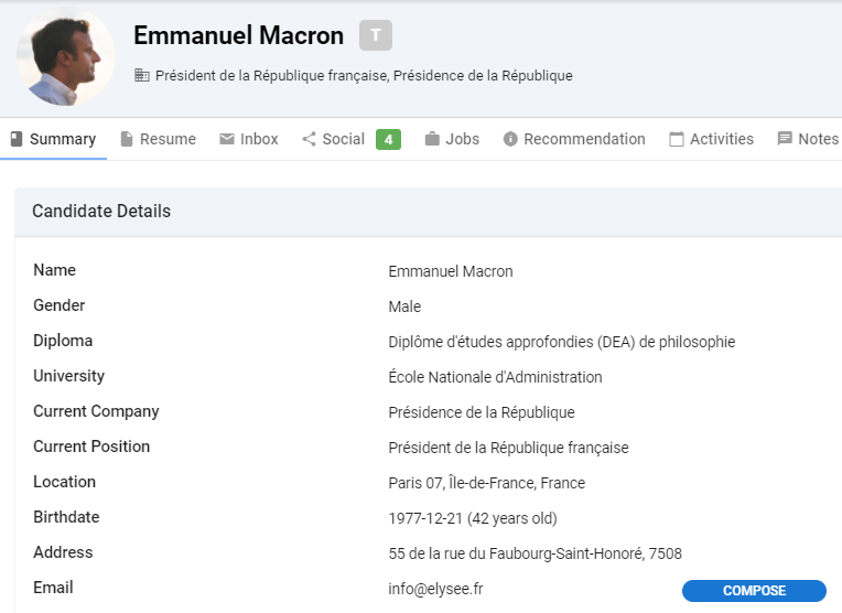 Manatal supports all languages for input and data.