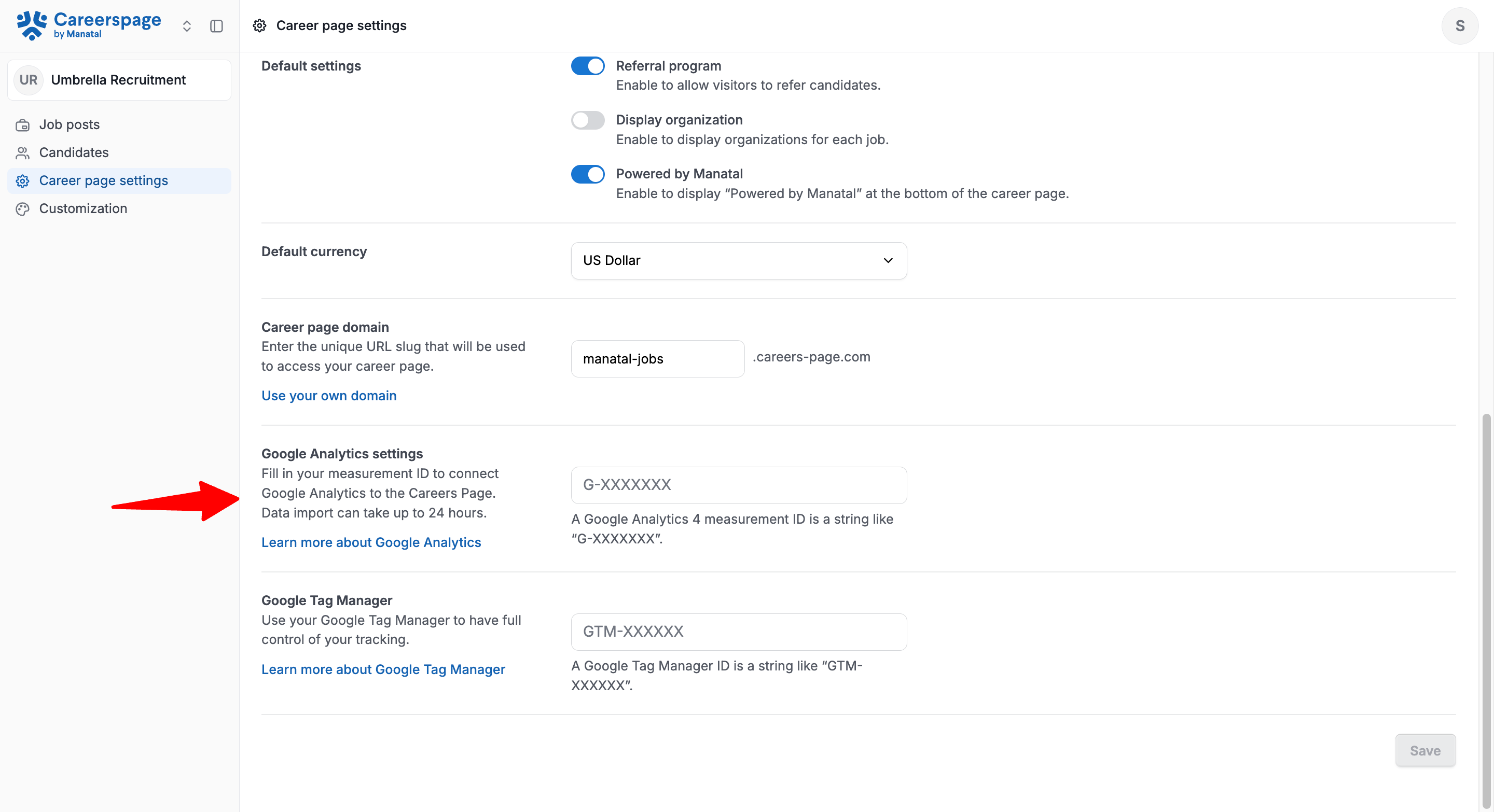 Google Analytics Integration 