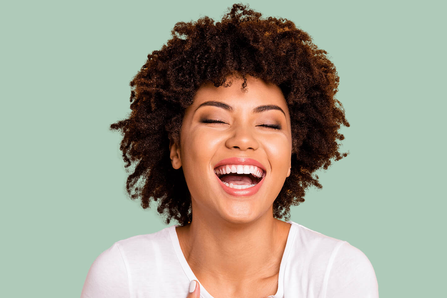 A cute lady smiling