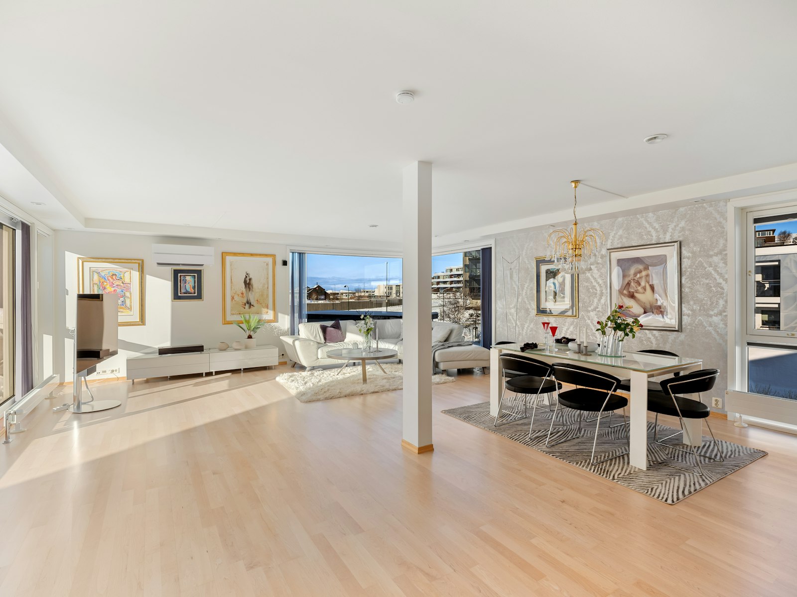 Open interior featuring hardwood flooring